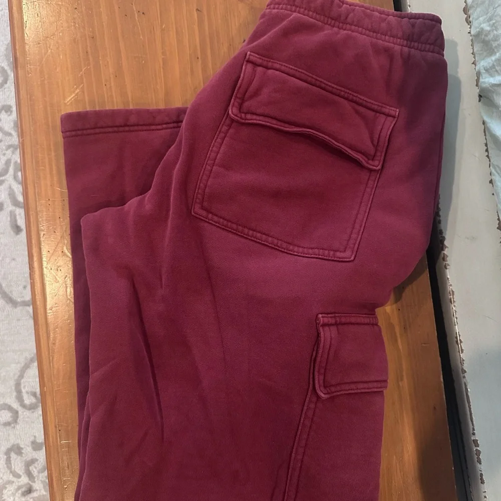 Aritzia Sweatfleece Joggers in Wine Red - Picture 2 of 4